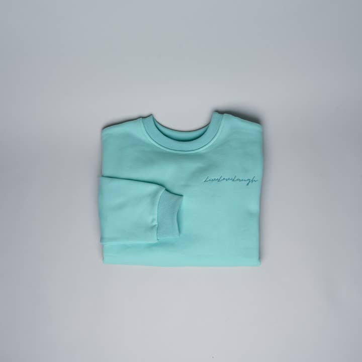 Crewneck - livelovelaugh (verde menta) per la vendita all'ingrosso da parte di ANSHIN