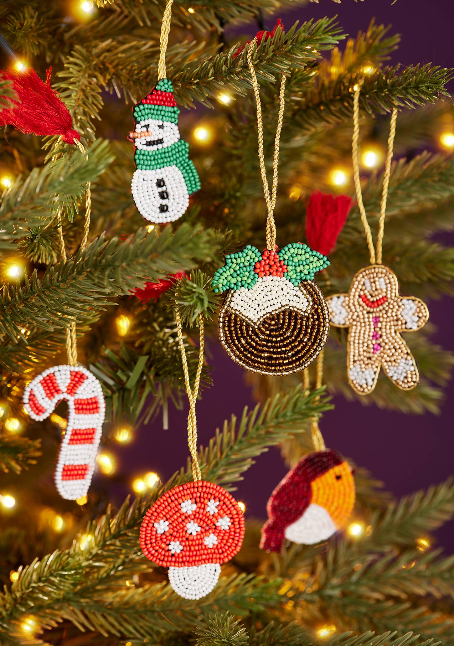 Namaste – wholesale Christmas decoration – Candy Cane Beaded Decoration1