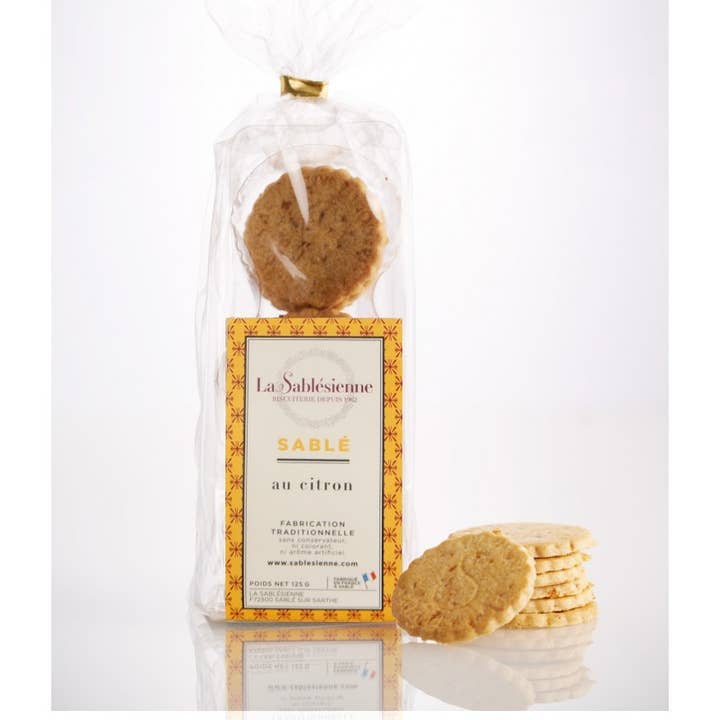 Biscuits sablés pépites de citron - sachet 125 g pour la vente par LA SABLESIENNE