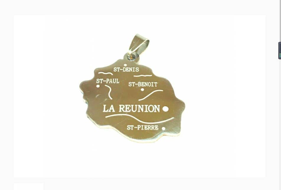 MYLENE ET FELIX - Wholesale Individual Charm/Pendant - La Réunion steel card pendant