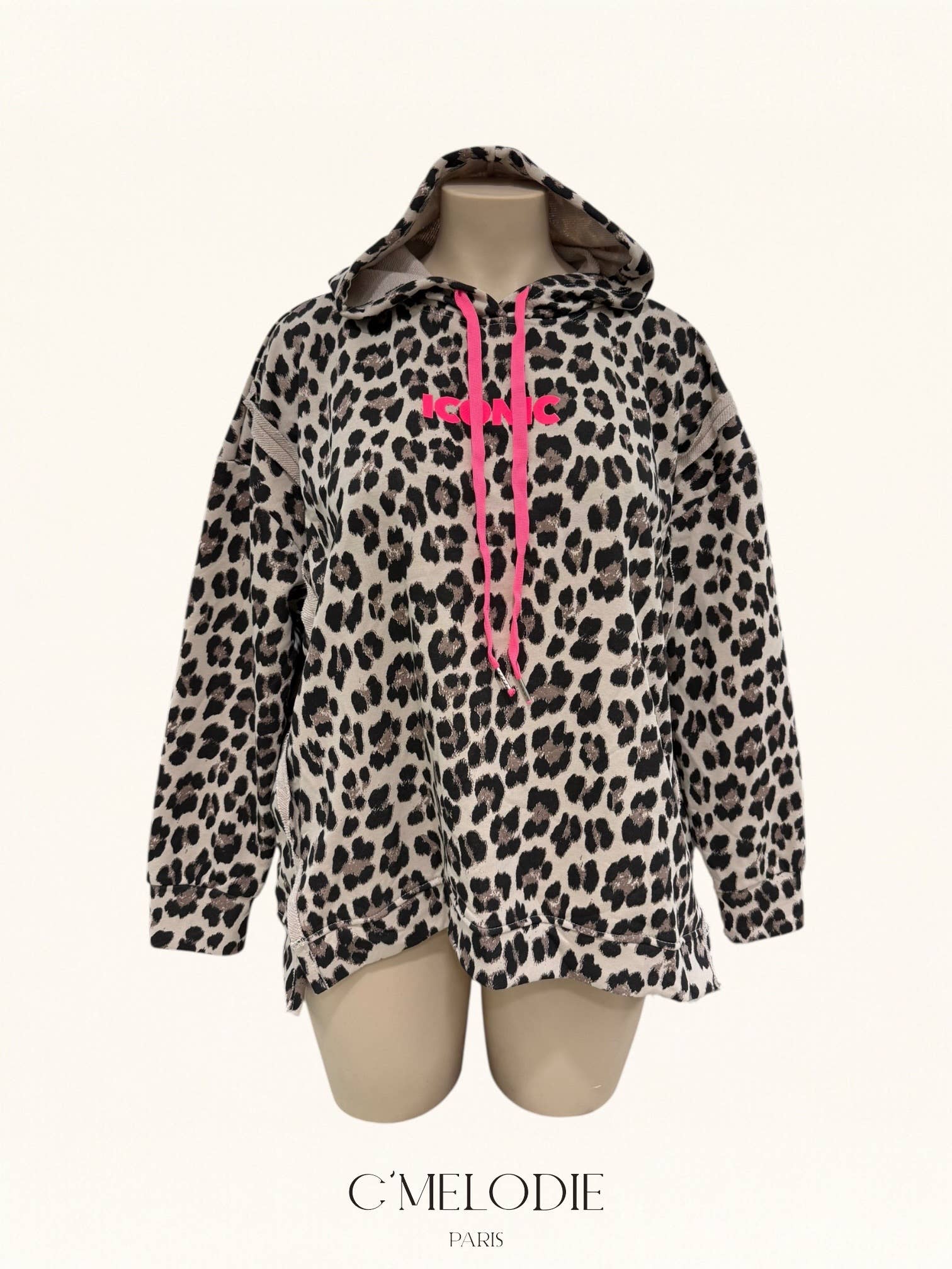 C'MELODIE – Hoodie – Mulher por atacado – Grande Tamanho - Hoodie com estampa de leopardo0