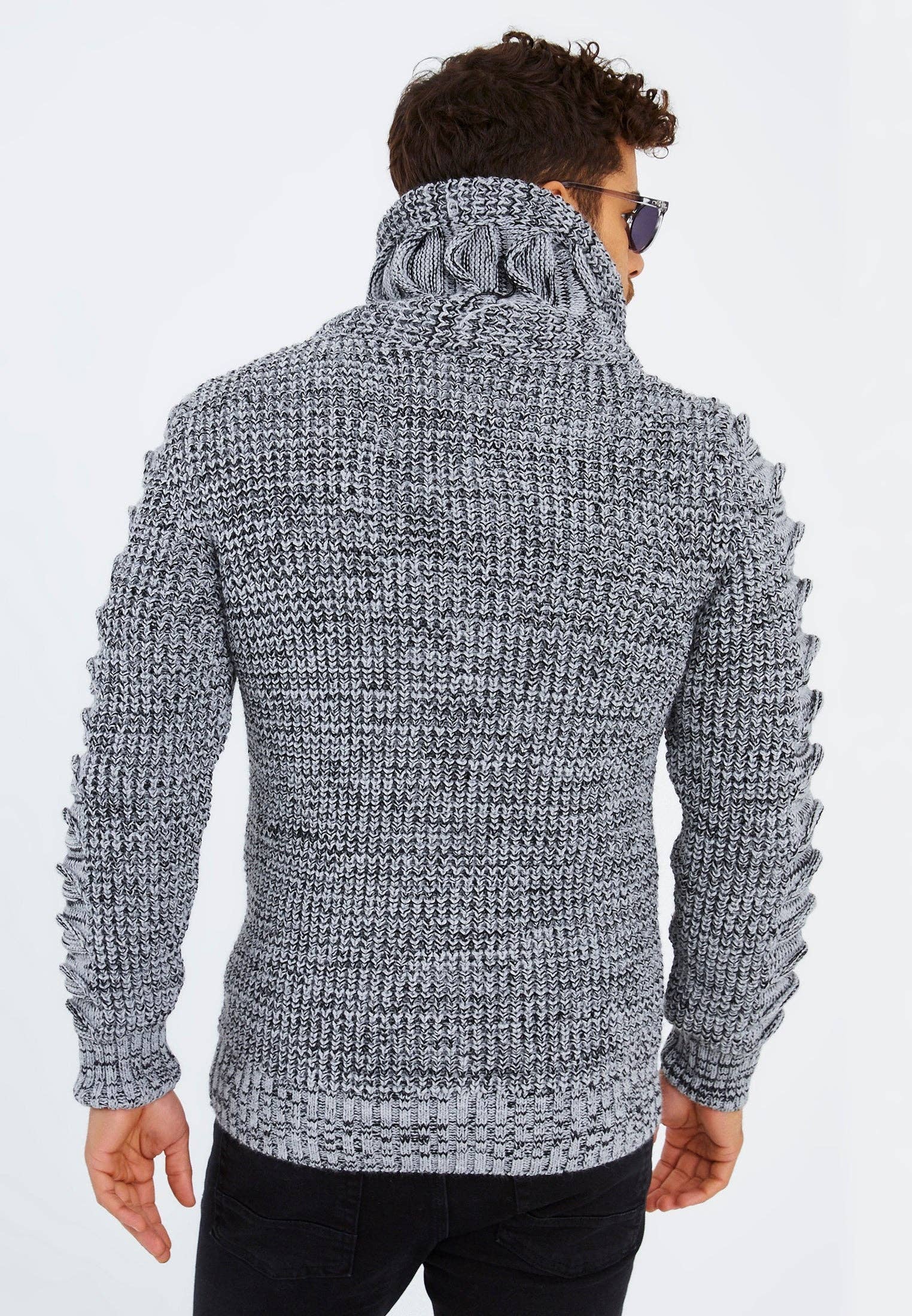 Leif Nelson GmbH - Wholesale Knit Sweater - Men's - Men's Knit Sweater Chunky Knit Shawl Collar LN-558522