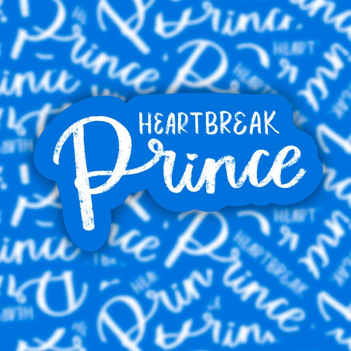 Autocollant en vinyle mat Heartbreak Prince pour la vente par Paper Rings Press