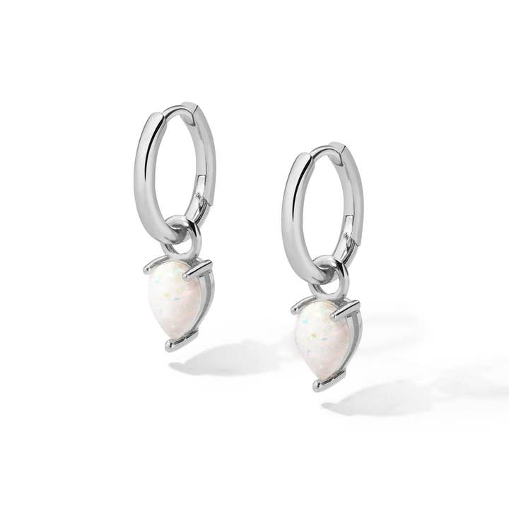 Sami Jewels - Wholesale Huggie oorbellen - Opal Tear Drop Charm Huggies2