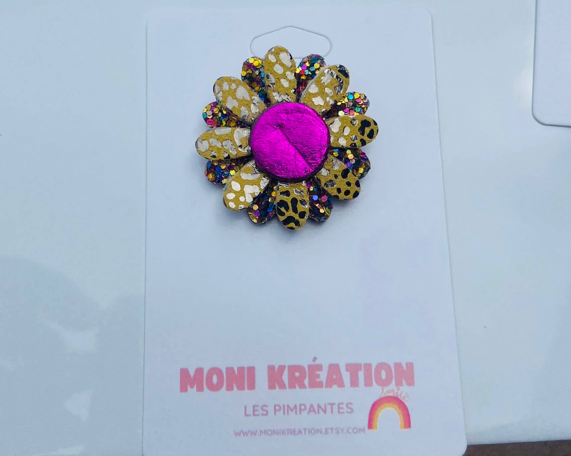 Moni Kréation - Vente Broches - Pins- broche- bagde aimanté fleur marguerite 8