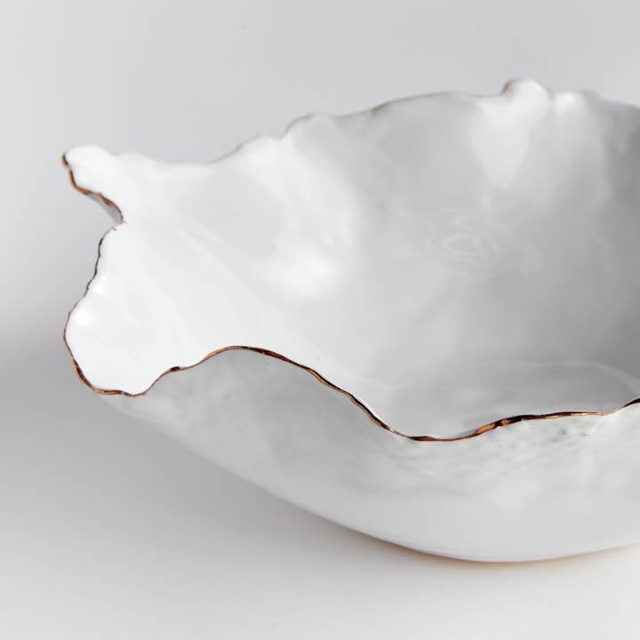 White Maribella Gold Gilt Edge Decorative Tray Small for wholesale on Faire