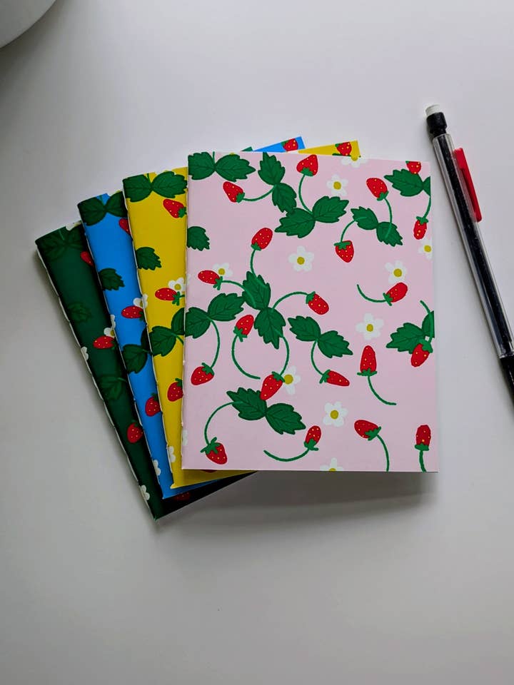 Strawberry Notebook for wholesale by Jacquelyn Turner Art