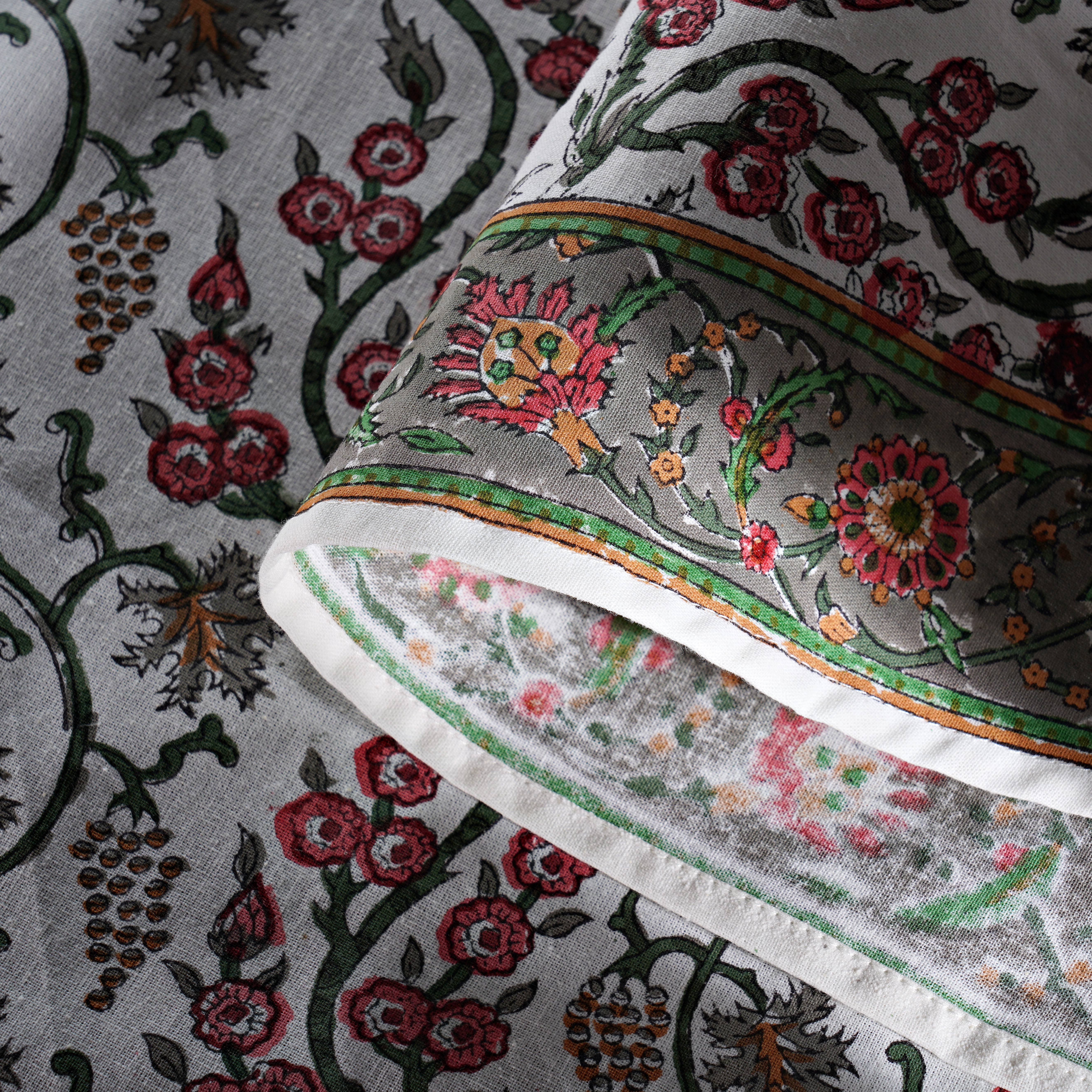 Fabricrush – wholesale Duk – Korall Rosa, Jägare Grön Rund Bordsduk6