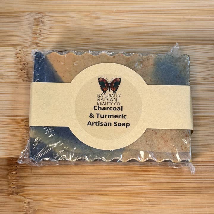 Charcoal & Turmeric Artisan Soap for wholesale by Naturally Radiant Beauty