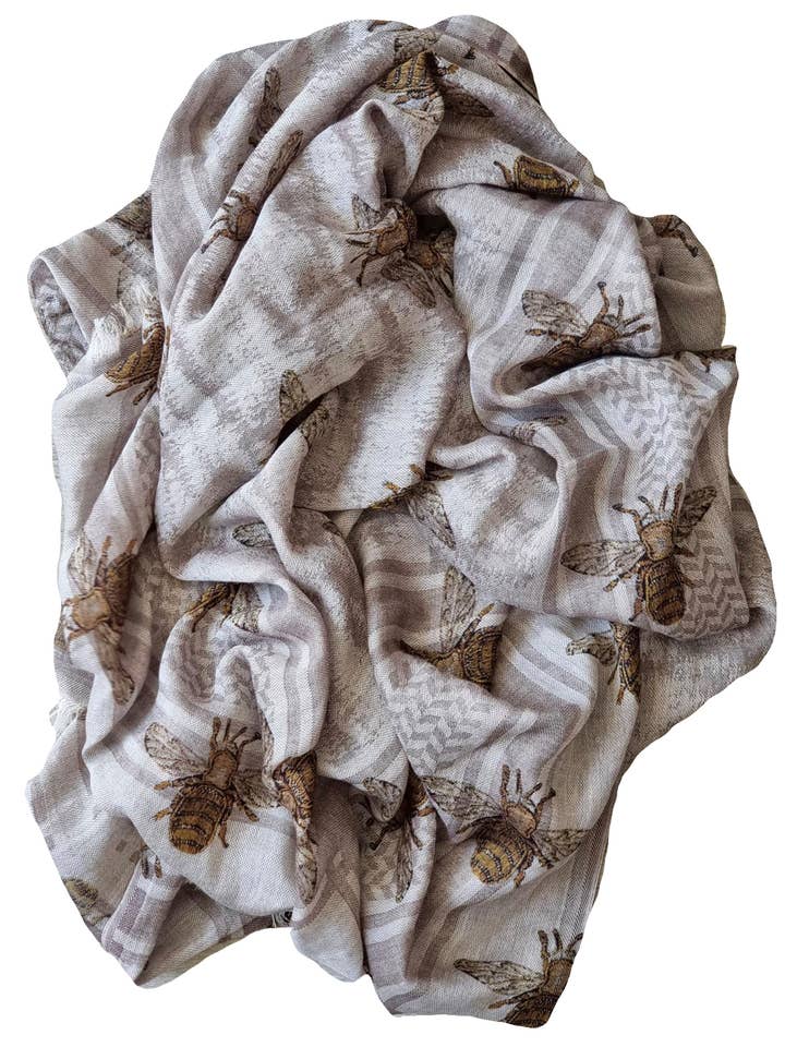 QUEEN BEE PRINT COTTON SCARF for wholesale by Salisa Scarves