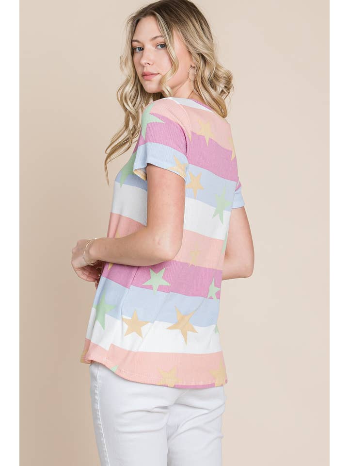BOMBOM - Wholesale T-Shirt - Women's - TA1813 SOFT WAFFLE KNIT TEE