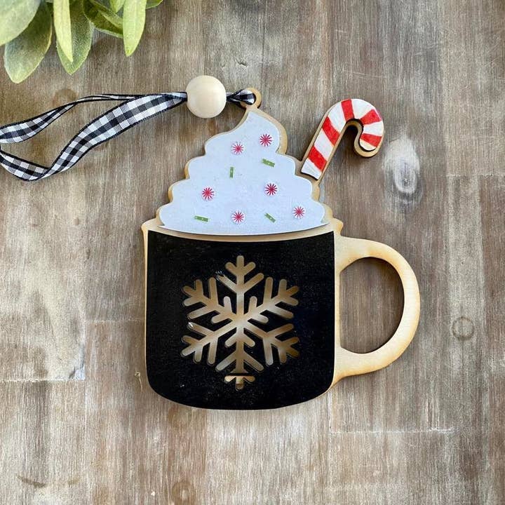 True Life Concepts - Wholesale Ornament - Snowflake coffee gift card holder ornament cafe bistro gifts