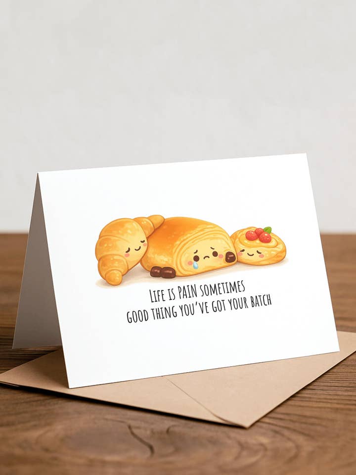 Schmerz au Chocolat Lustige Beileidskarte für den Großhandel von Chewy Lemon Studio