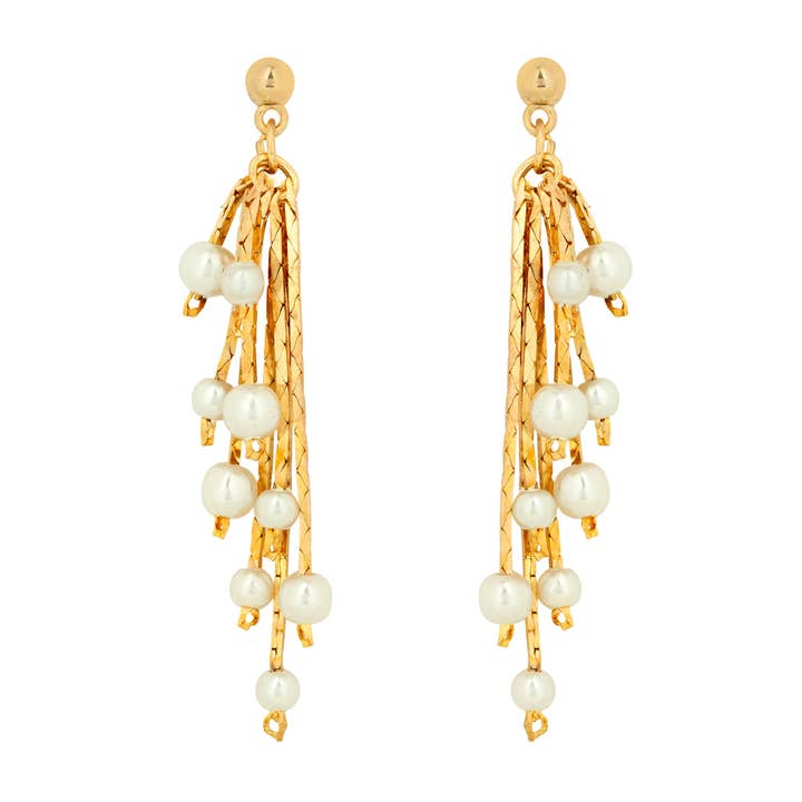 Vintage perle dråbe øreringe for engroshandel hos Gold Trip