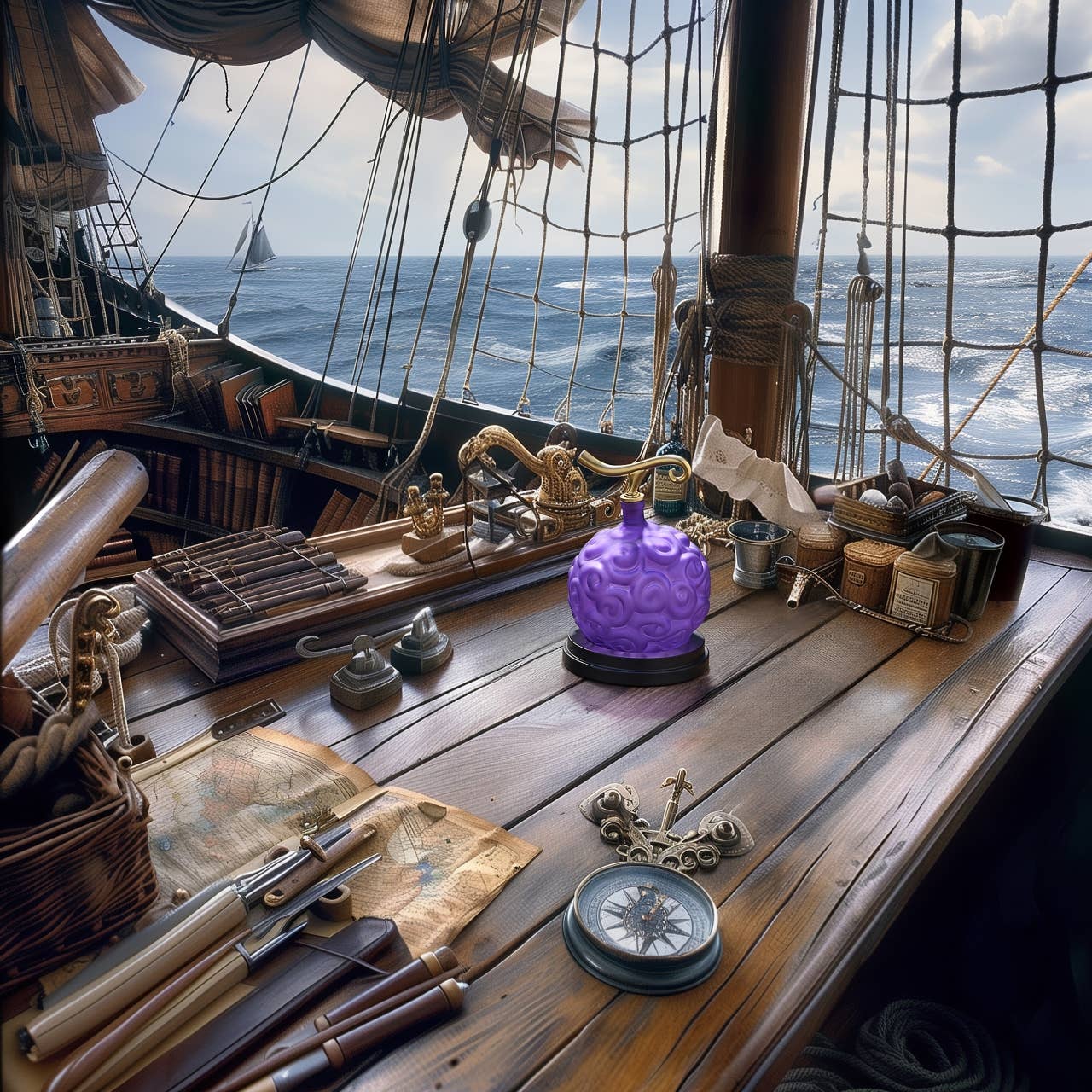 The Wine Savant /  Khen Glassware - Vente Carafe - Carafe Anime Fruit du Démon Pirate en Verre, 1 litre1