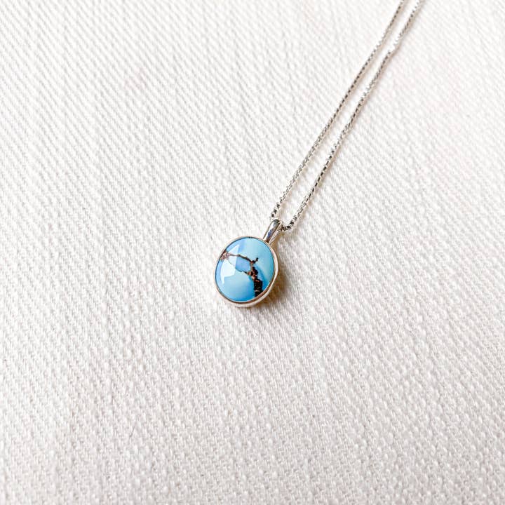 Golden Hill Turquoise Pendant Necklace for wholesale by Meghan Elisabeth Art