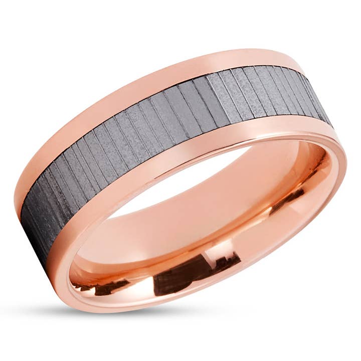 Damaskus vigselring - Damaskus bröllopsring - roséguldring - årsdag - 14k för wholesale av Lucky Love Rings