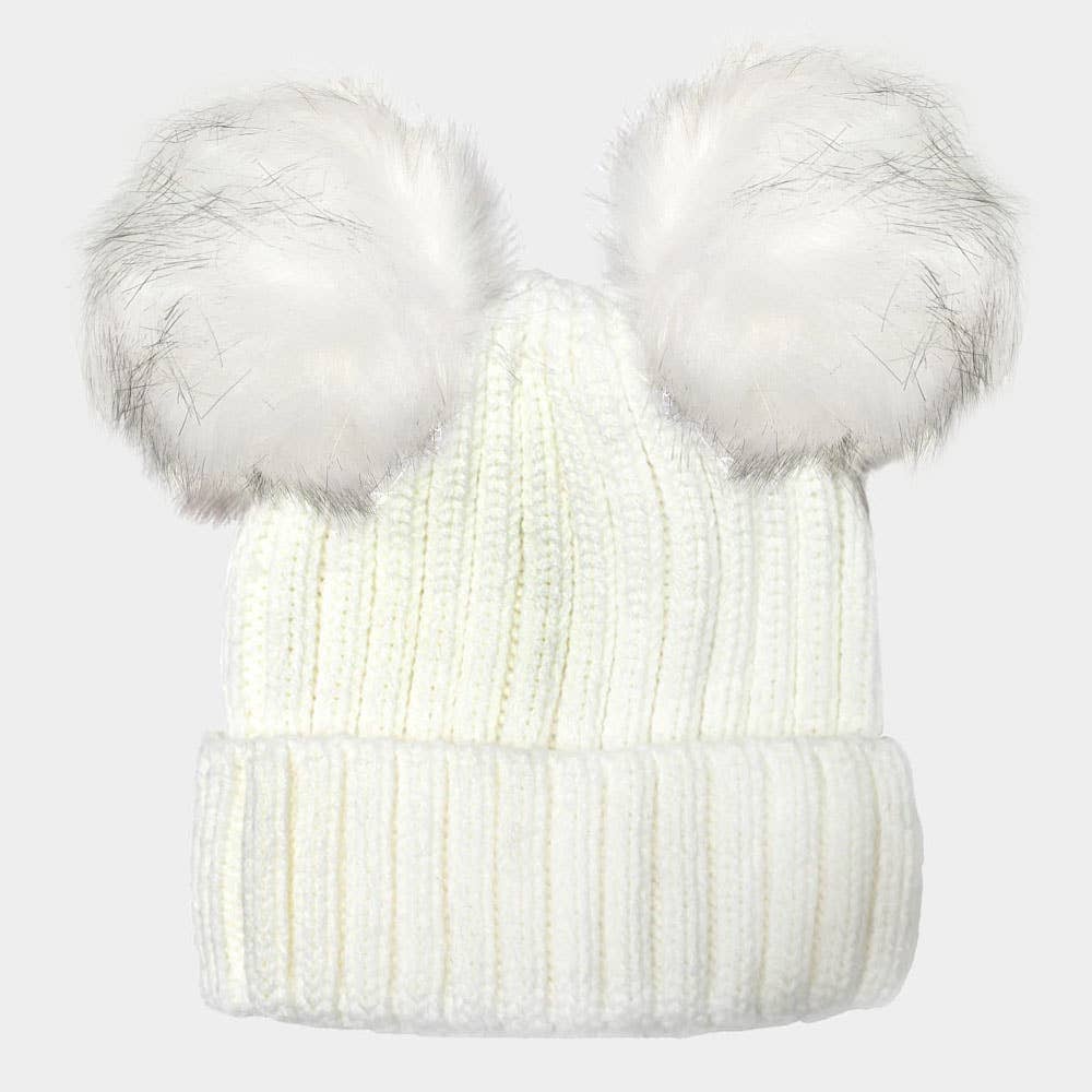 Sensibling Corp. - Wholesale Beanie - Women's - Double Pom Pom Knit Beanie Hat9
