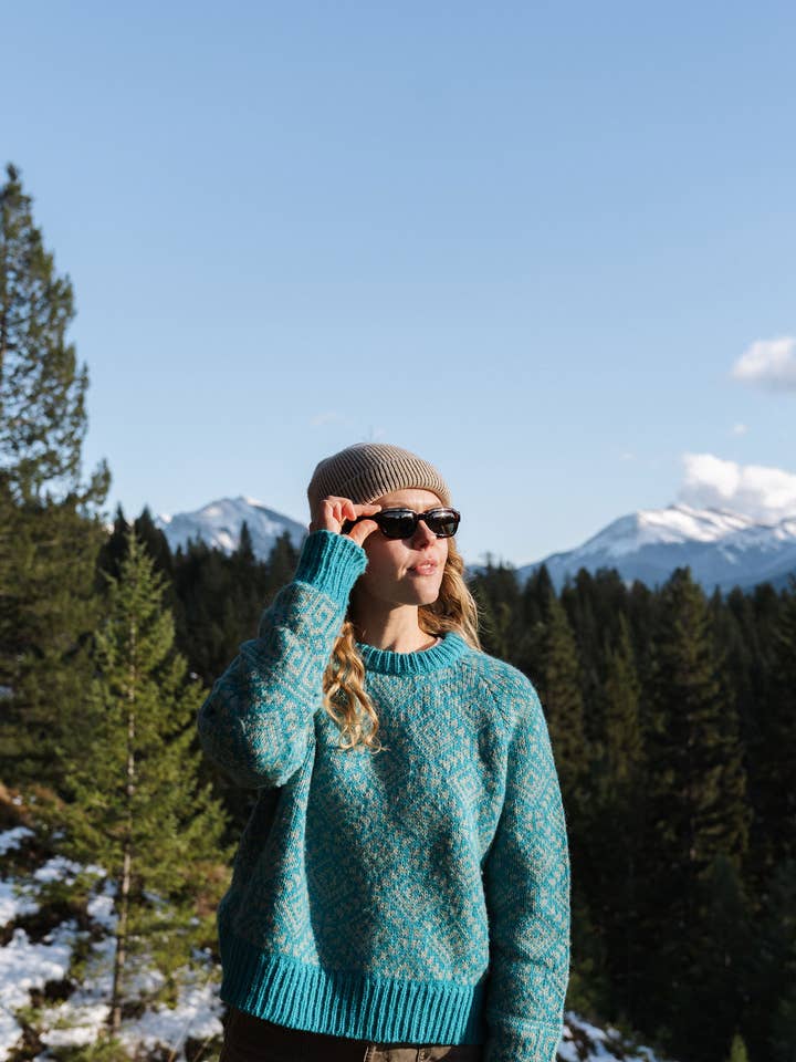 Les Saisons - Wholesale Knit Sweater - Women's - Blue merino sweater