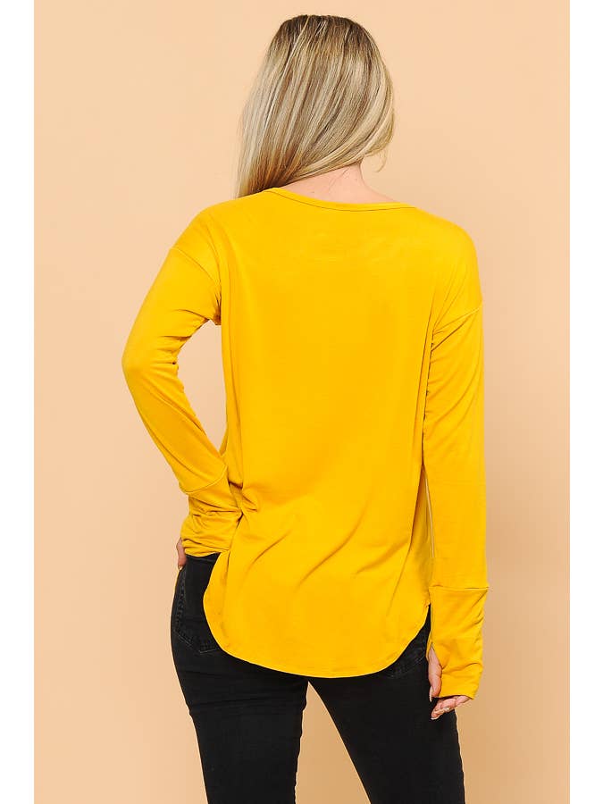 Burgundy Apparel - Wholesale Tunic - Women's - LONG SLEEVE TOP WITH THUMB HOLE31