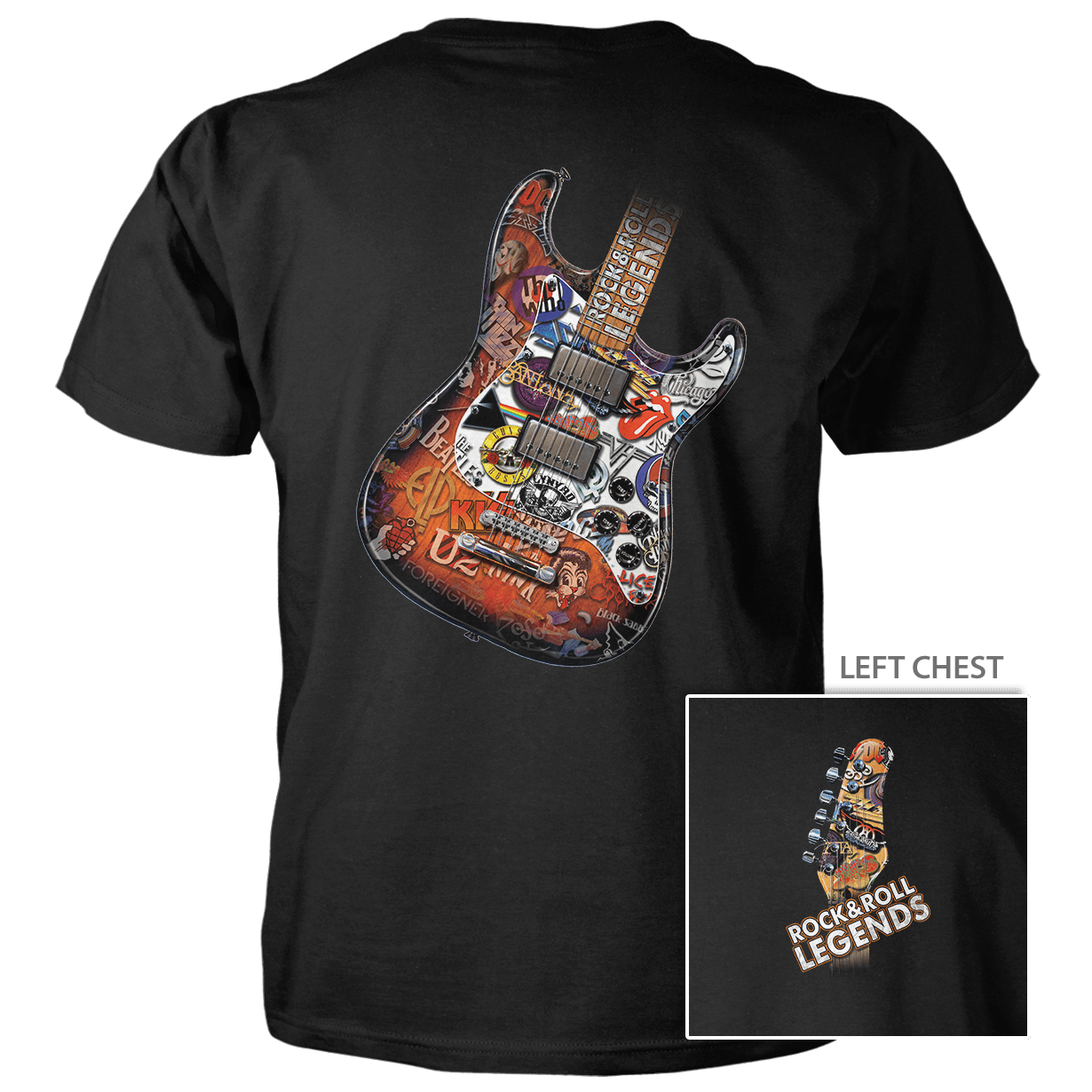 Nero Leggende del Rock & Roll - T-Shirt in cotone da 4,5 oz in vendita all'ingrosso su Faire0