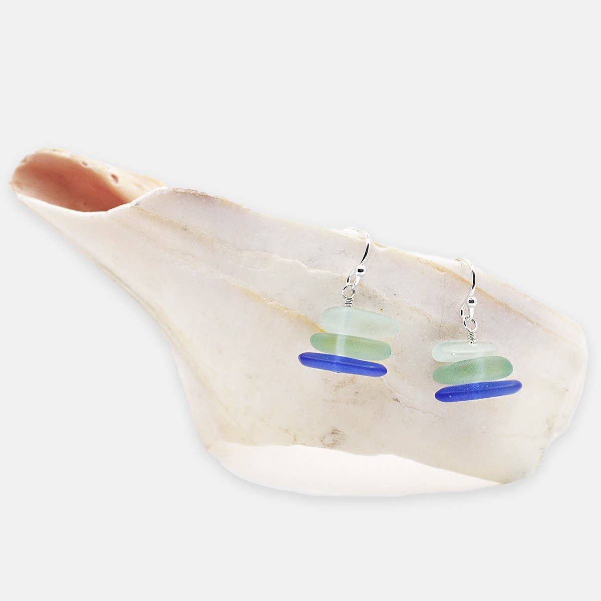 Stefanie Wolf Designs - Wholesale Dangle Earrings - Cobalt Seaglass Stack Earrings1