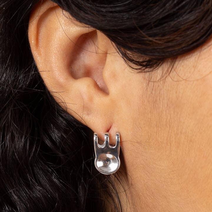 Mini Claw Clip Hoops in Stainless Steel for wholesale by Coco Clem