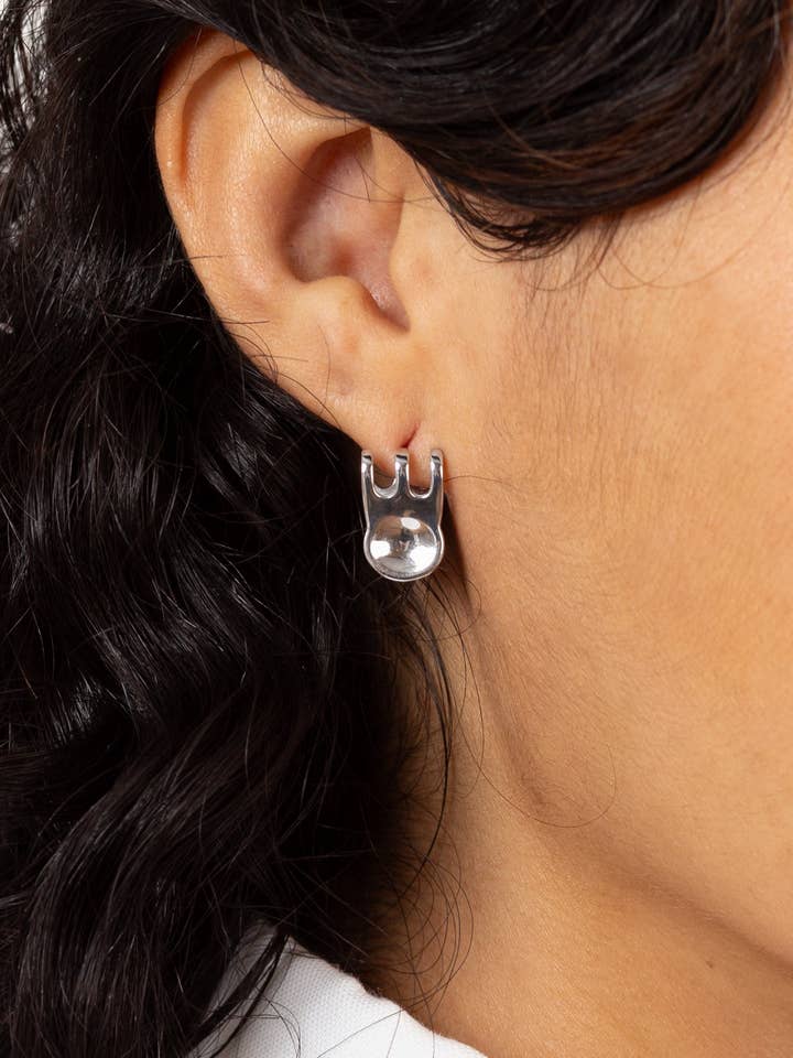 Mini Claw Clip Hoops in Stainless Steel for wholesale by Coco Clem