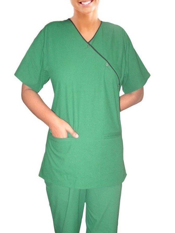 Set exfoliante para mujer de media manga con 4 bolsillos para venta al por mayor de Scrubandmore