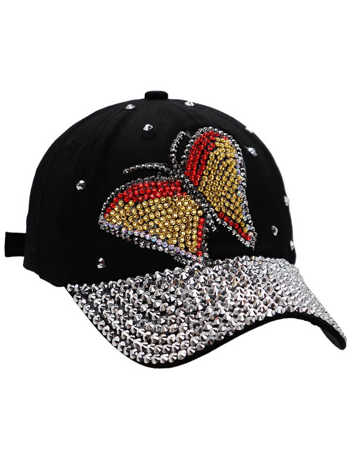 Berretto da baseball in cotone con strass Butterfly Bling per la vendita all'ingrosso da parte di Cap Zone