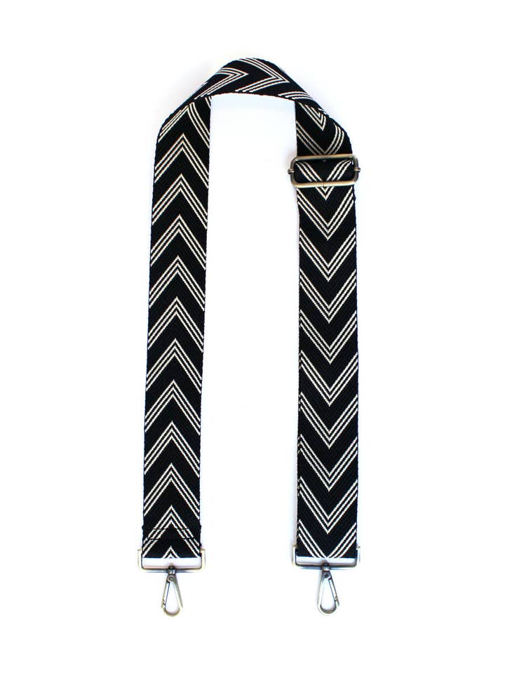 Ziggy Strap in Black and White Interchangeable Purse Strap for wholesale by Bodomint