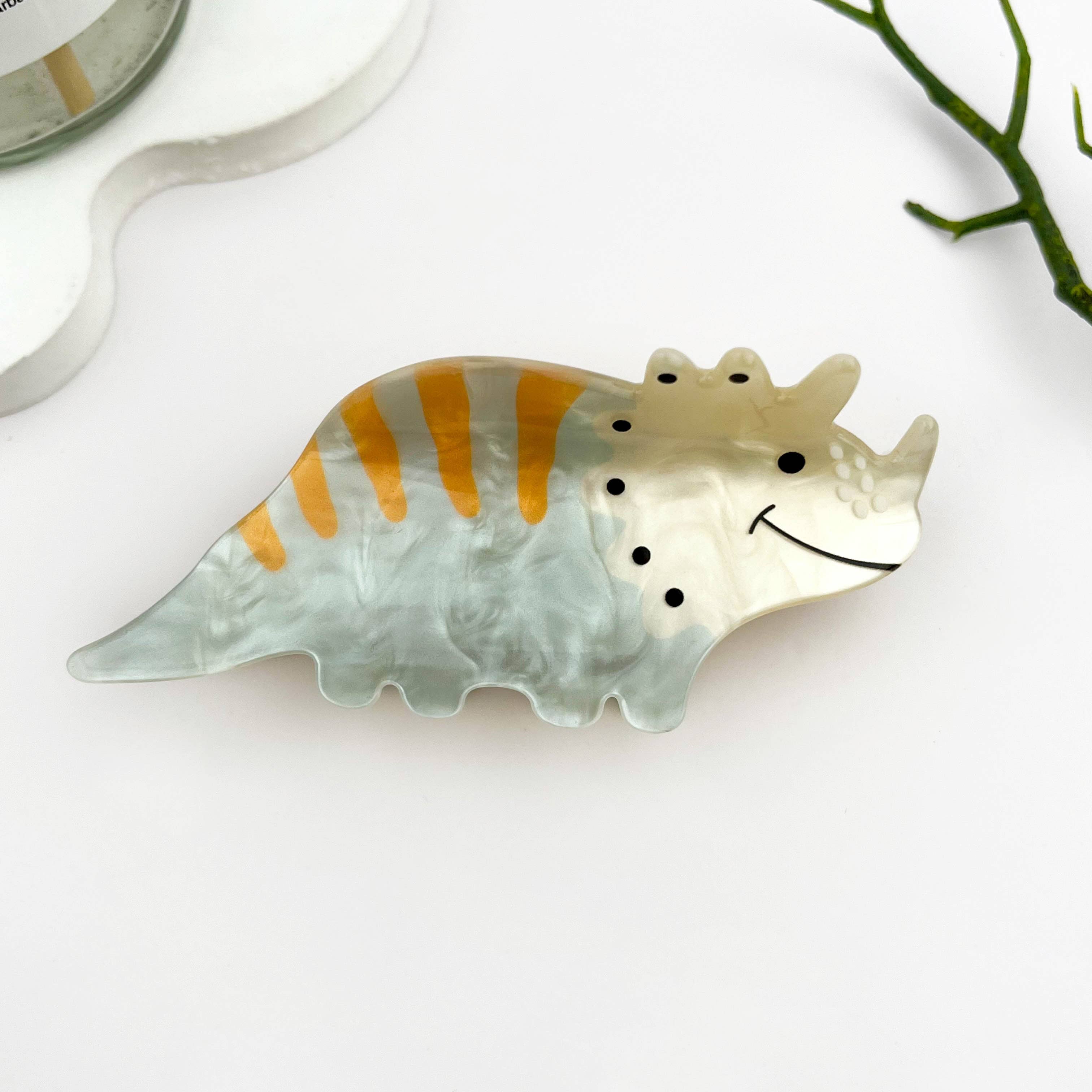 mildstyles – wholesale Hair clip – Women’s – 🦕 Cute Triceratops Hair Claw – Playful Dino PVC Clip6