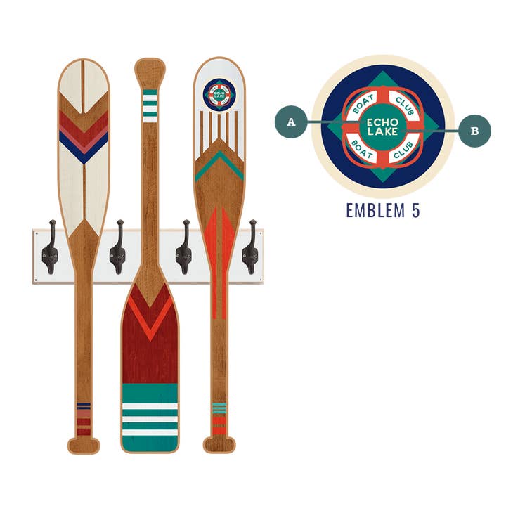 Old Wood Signs - Wholesale Wall Accent - Oar Coatrack - Classic Trio Edition8