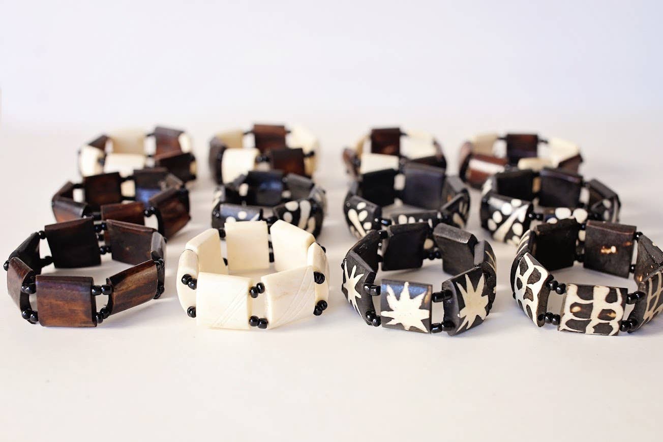 Gitzell FairTrade - Wholesale Beaded Bracelet - Bone Bracelets, Set of 1213