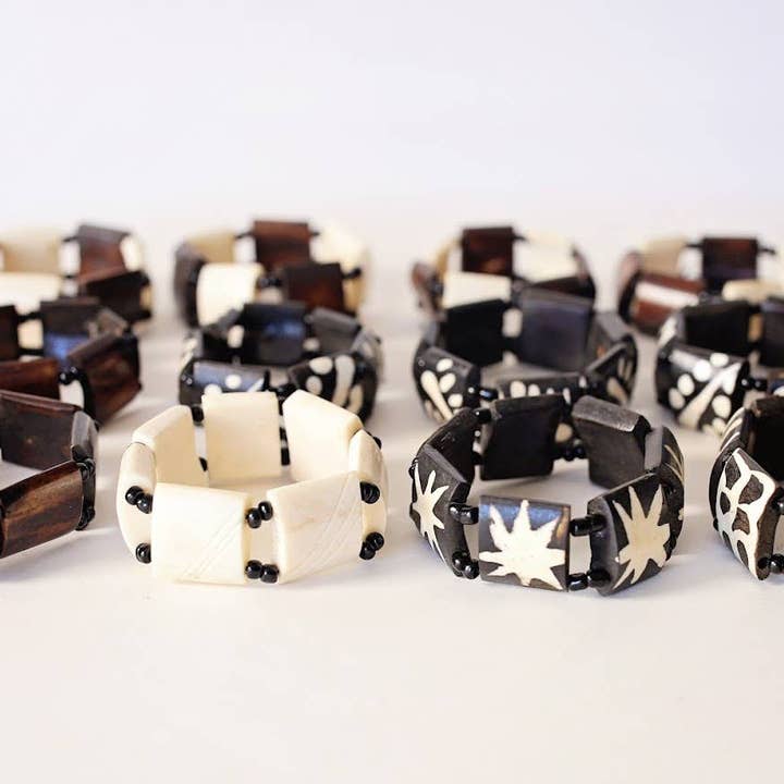 Gitzell FairTrade - Wholesale Beaded Bracelet - Bone Bracelets, Set of 1213