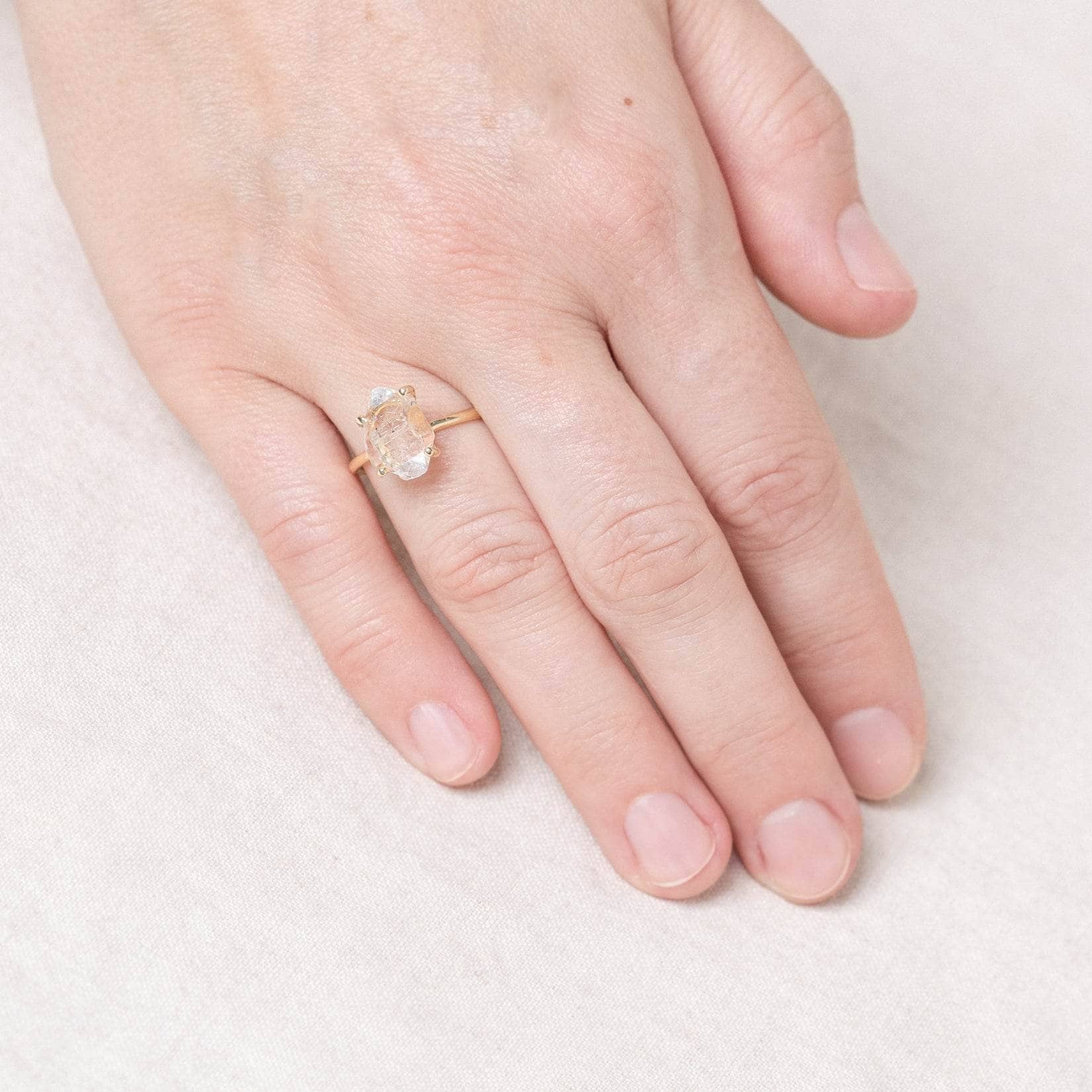 Tiny Rituals - Wholesale Single Stone/Solitaire Ring - Clear Quartz Raw Freeform Gold or Silver Ring1