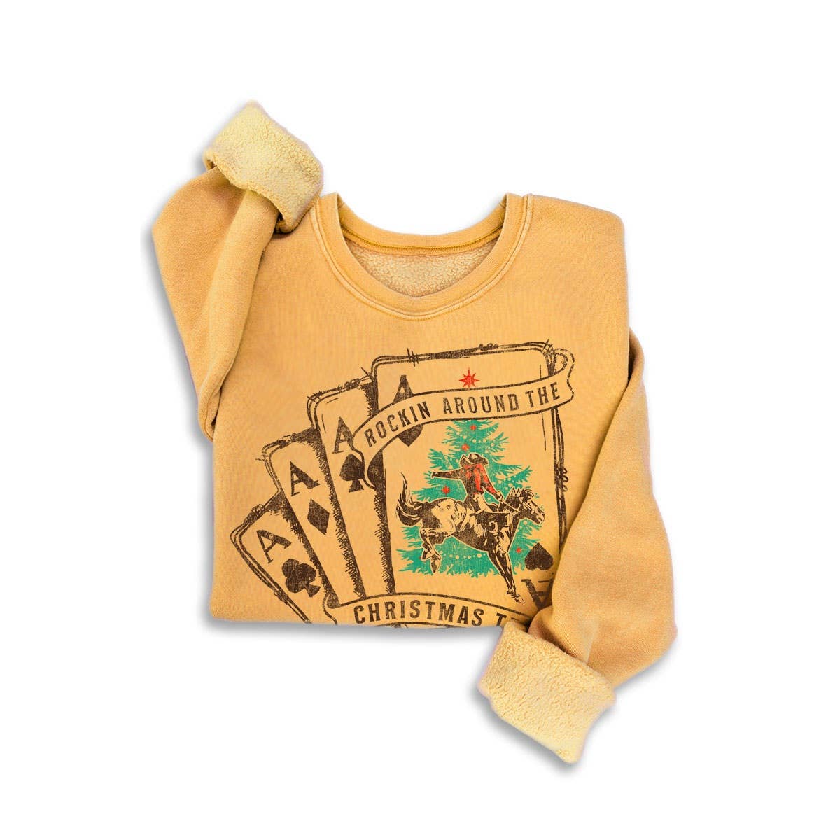 HRTandLUV - Wholesale Sweatshirt - Women's - ROCKIN AROUND THE CHRISTMAS TREE MINERAL SWEATSHIRTS0