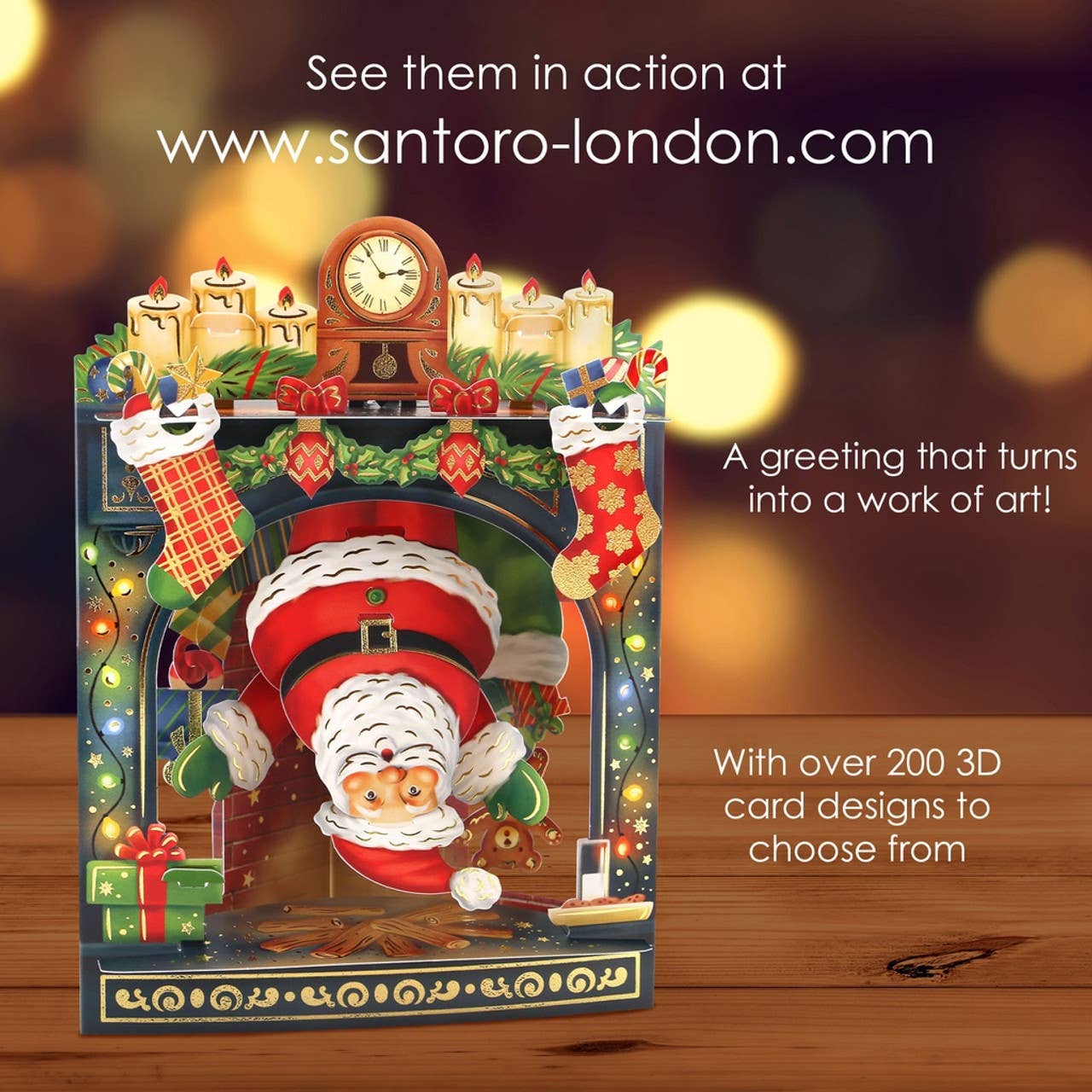 Santoro London – wholesale Christmas card – XSC232 - Swing Cards - Father Christmas3