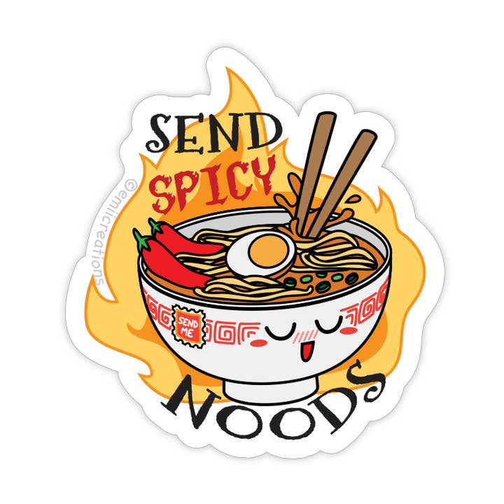 Send Spicy Noods Sticker - Cute Naughty Ramen Noodle for wholesale by Emii Creations