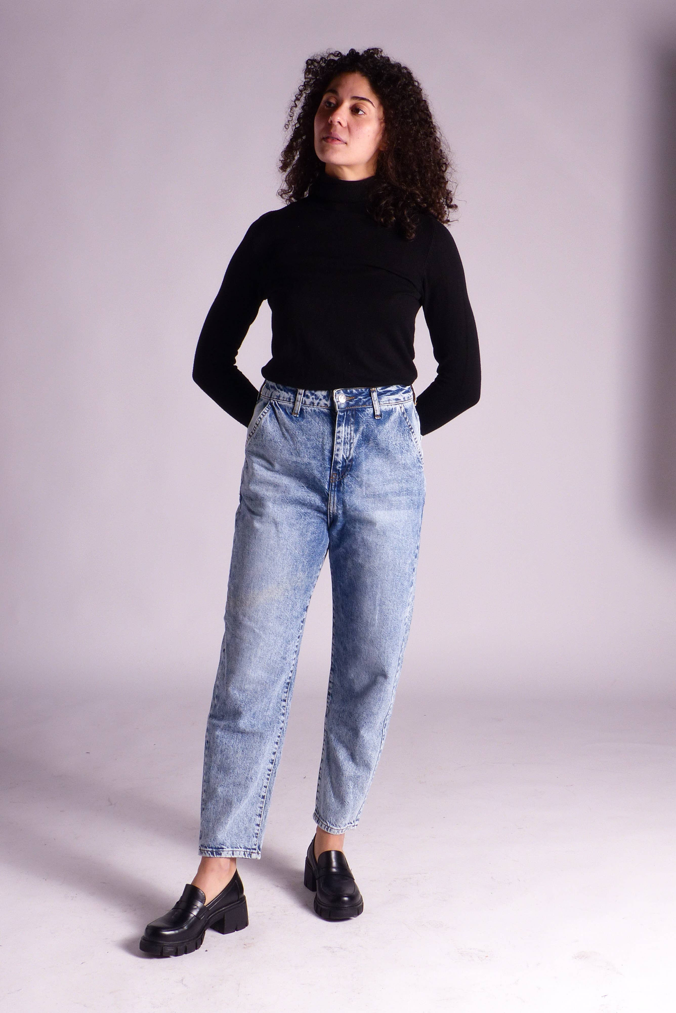 Blue Jean Mom femme -  Taille haute -  mom 80s revisité en vente sur Faire0