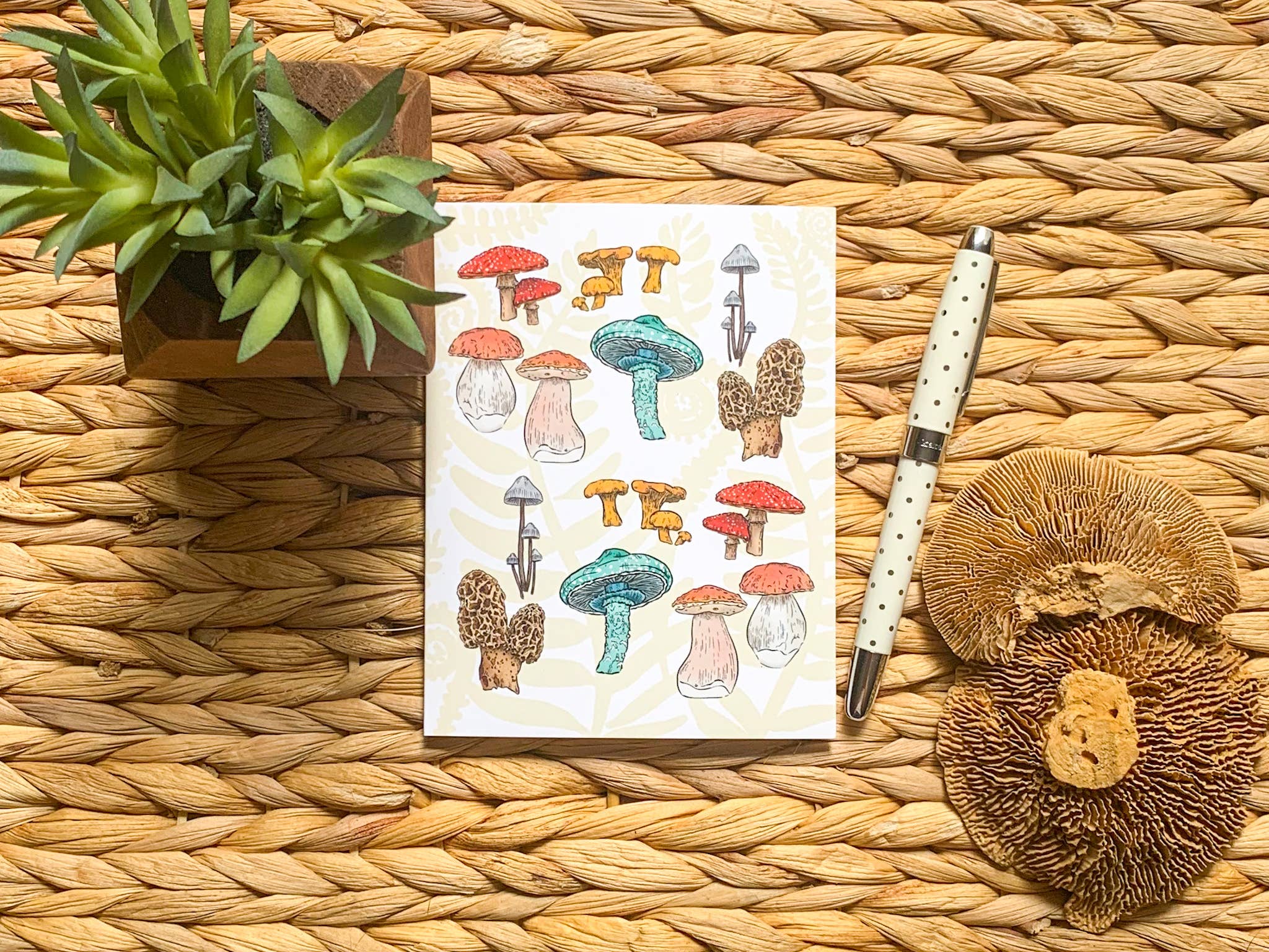 Bean Horse Car Designs - Wholesale Everyday Greeting Card - Mushroom Forest Greeting Card1
