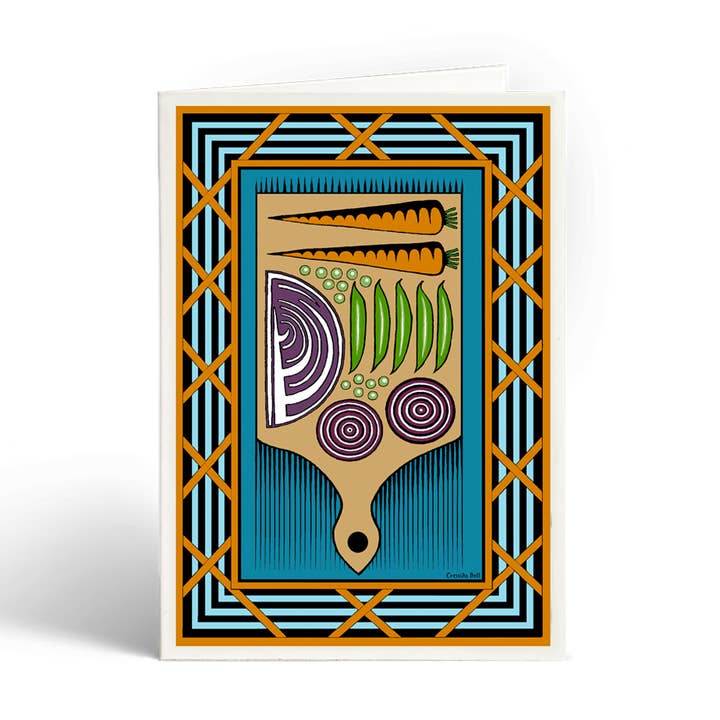 Vegetables Greetings Card for wholesale by Cressida Bell