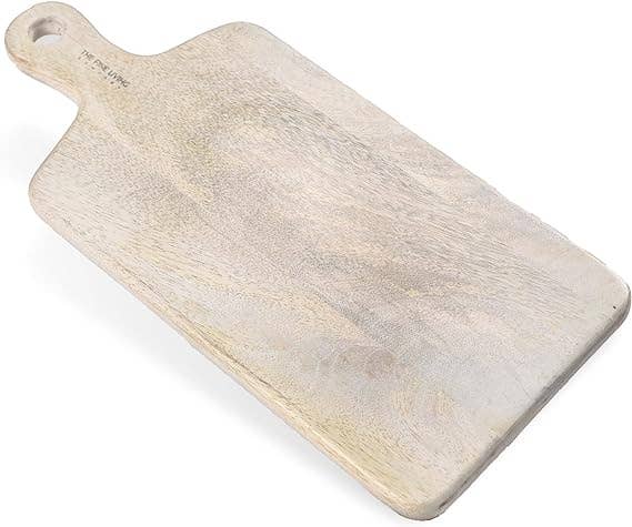 India Wholesale Co – Engroshandel Skærebræt – Mango Wood Serveringsbræt Hvid - 16"x7"