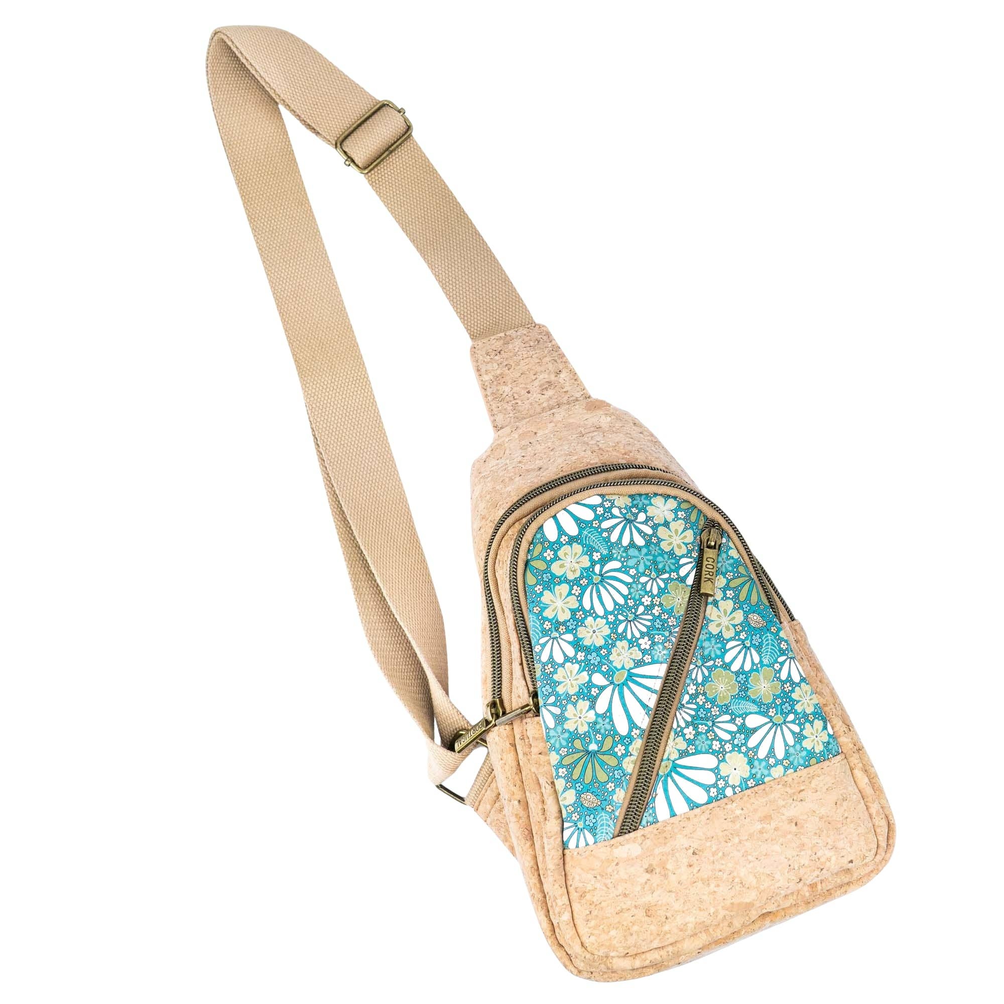 Meninas Bonitas Cork - Wholesale Crossbody Bag - Women's - Cork Sling Bag with Printed Front Panel  BAG-236912