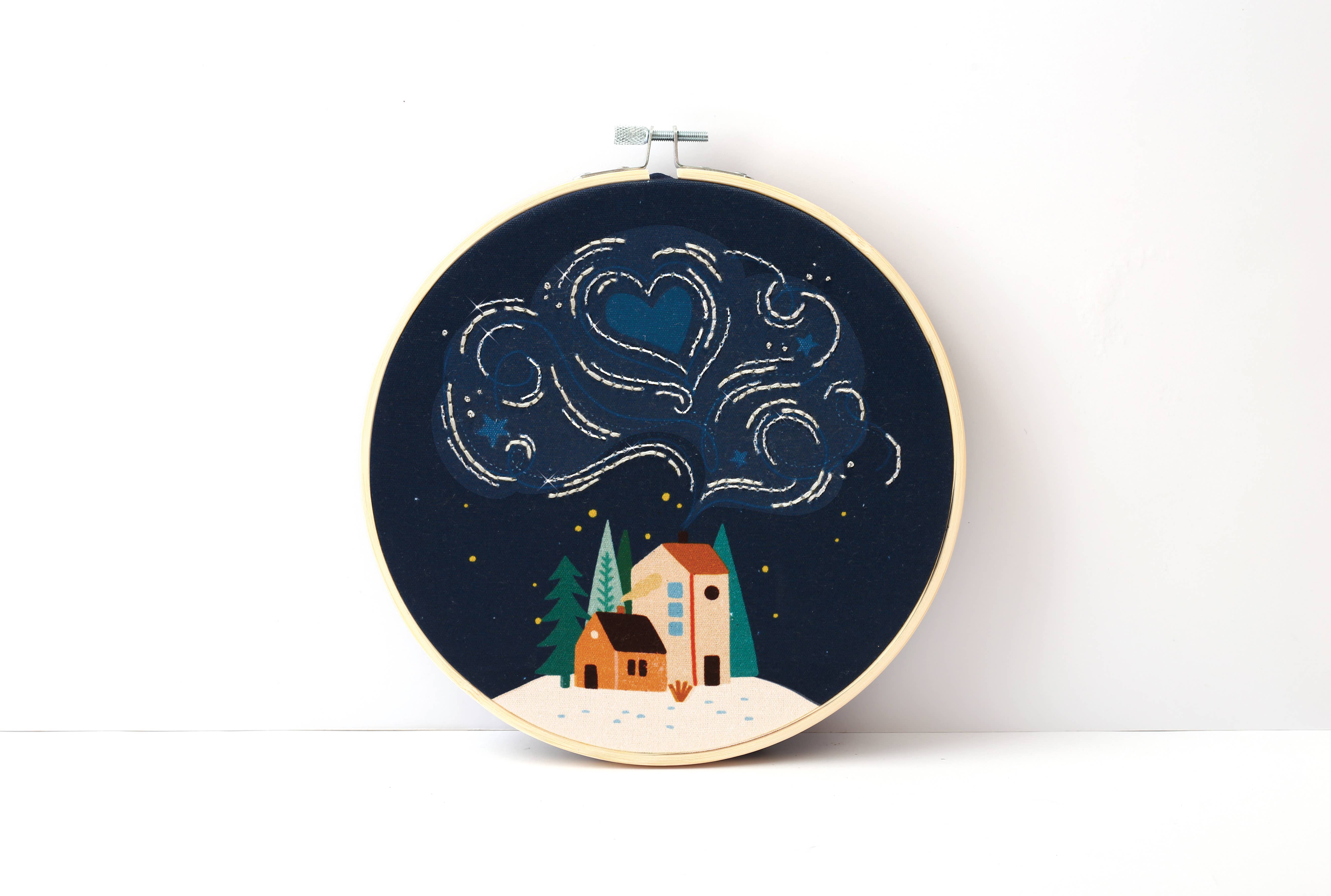 Graine Créative - Wholesale Embroidery/Cross Stitch Supplies - PARTIAL NIGHT EMBROIDERY KIT Ø20 CM8