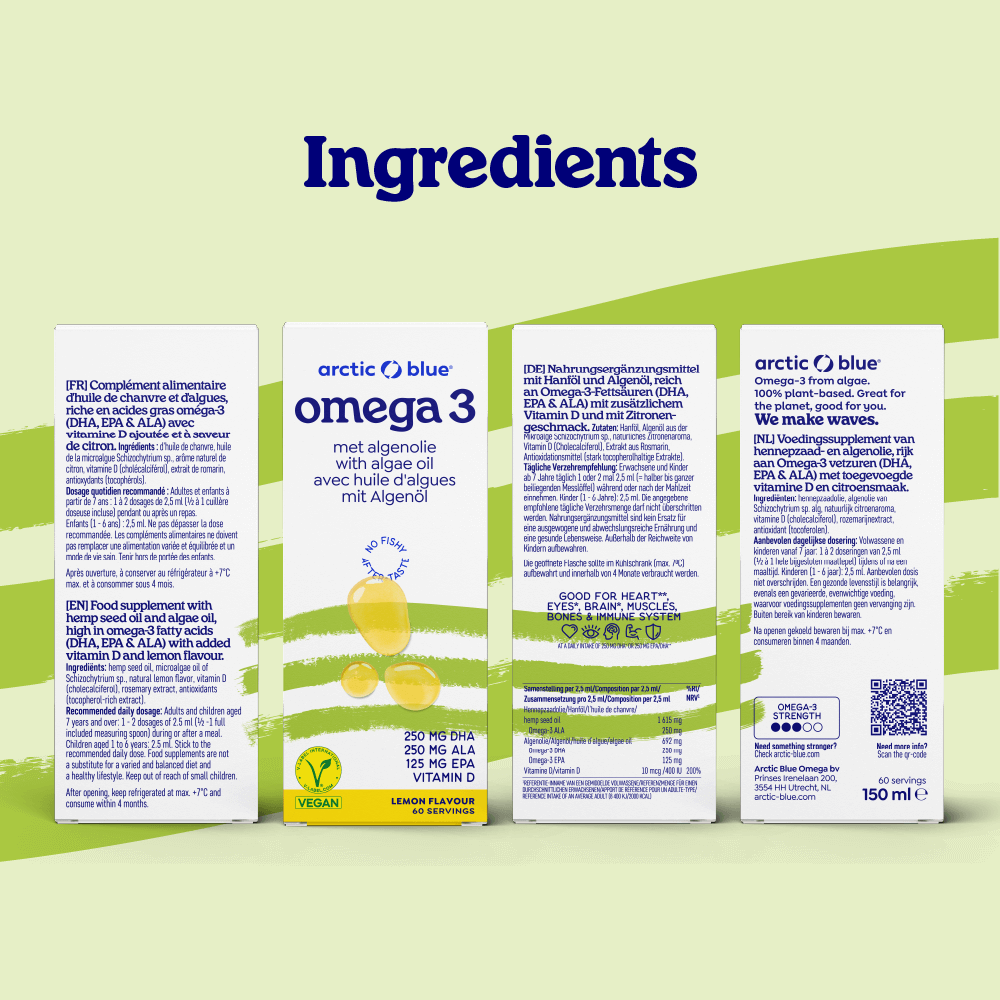 Arctic Blue - Wholesale Oral Supplement/Vitamin - Algae oil DHA and EPA and Hemp Seed Oil ALA with Vitamin D3 -2