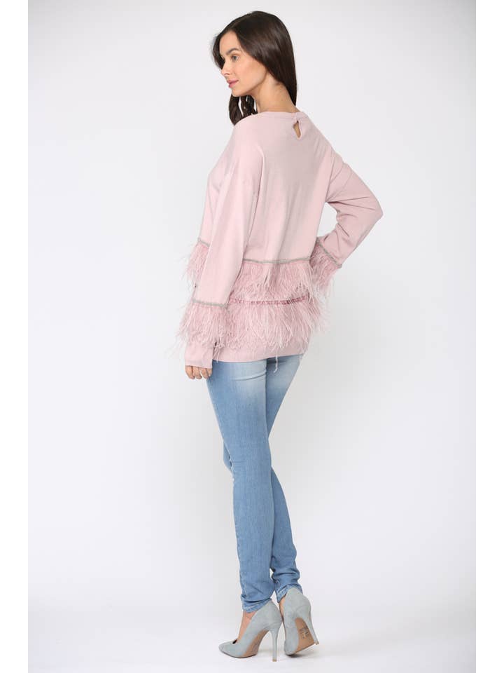 Joh Apparel - Wholesale Knit Sweater - Women's - Sally Knitted Sweater with Feathers4