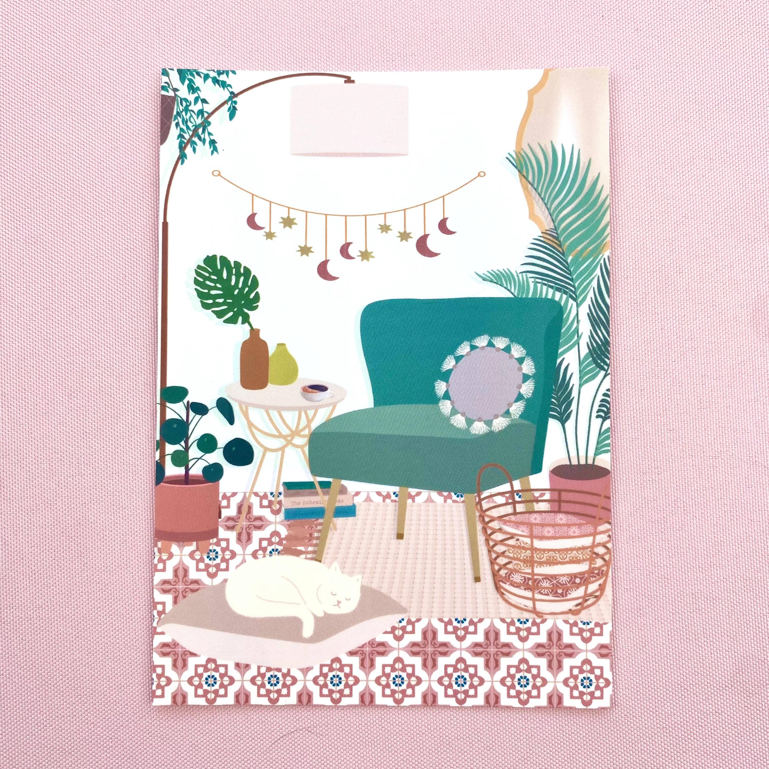 Ditsy & Stitch - Wholesale Postcard - Moroccan Plant Room Postcard3
