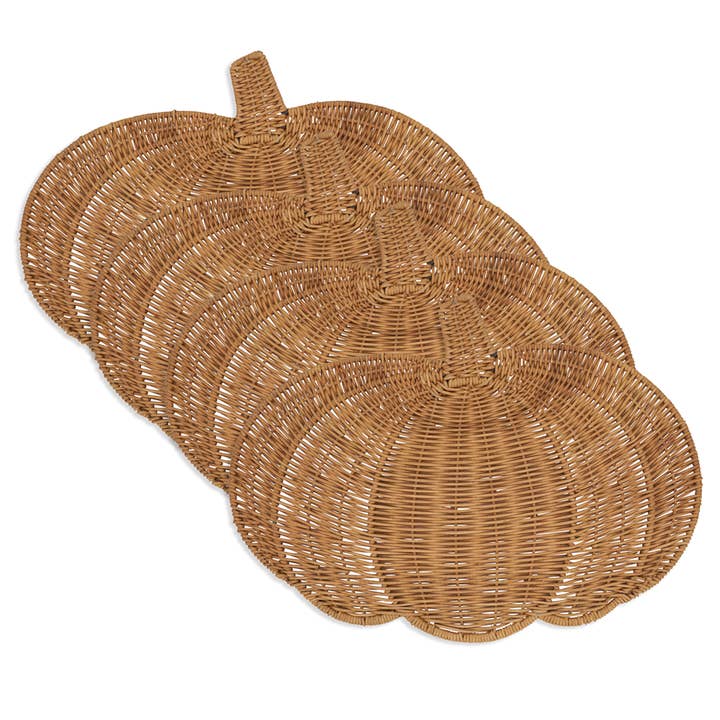 Fennco Styles - Wholesale Placemat - Caramel Rattan Pumpkin 13"X17" Placemat2