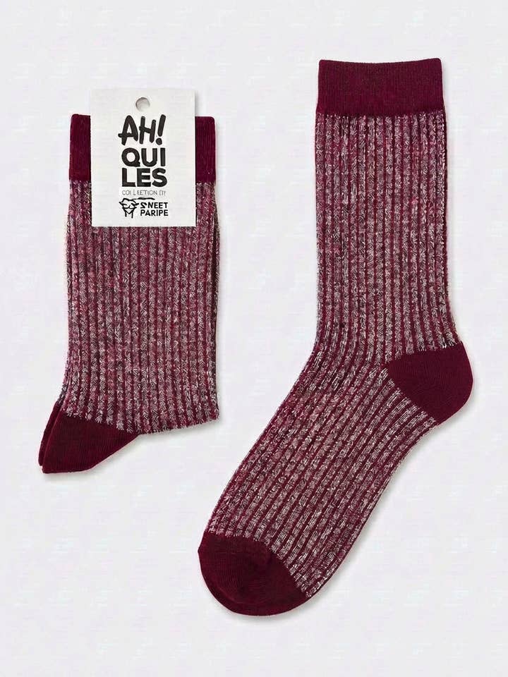 Chaussettes Lurex Chara Ahquiles couleur grenat argenté pour la vente par SWEET PARIPE